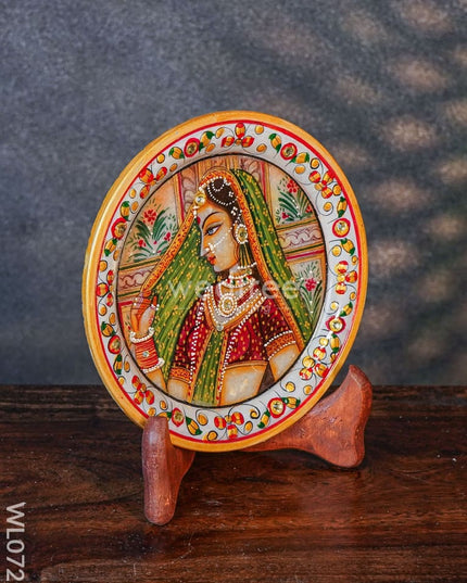 Marble Hand Painted Plate 6 Inch With Stand - Wl0722 Decor