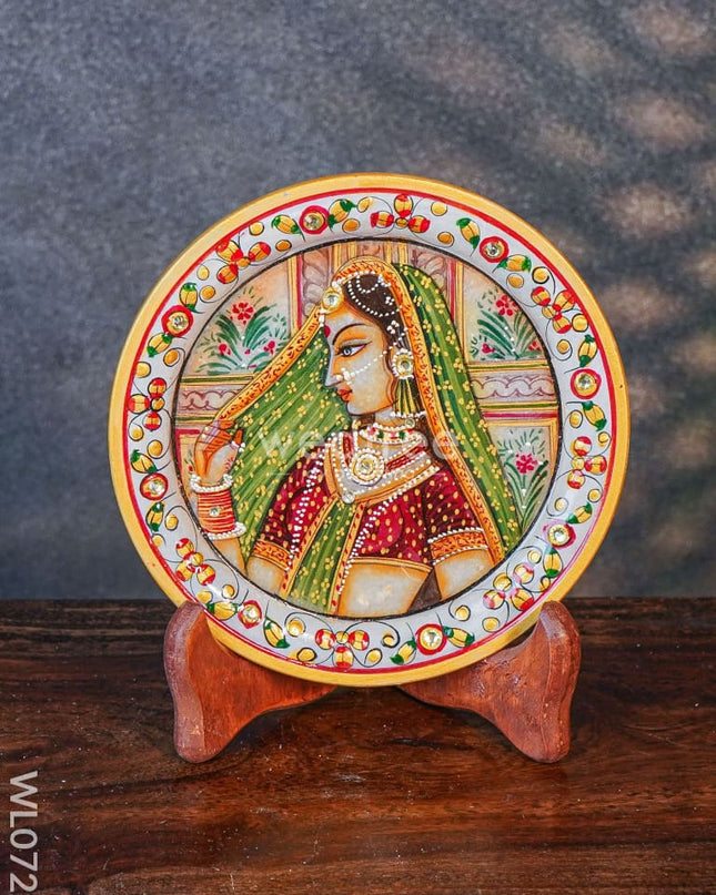 Marble Hand Painted Plate 6 Inch With Stand - Wl0722 Decor
