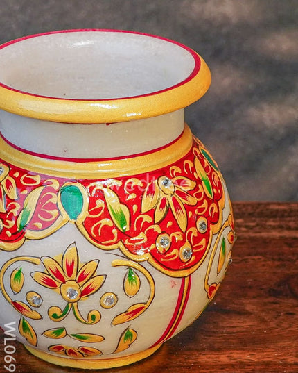 Marble Hand Painted Pot 4 Inch - Wl0699 Utilities