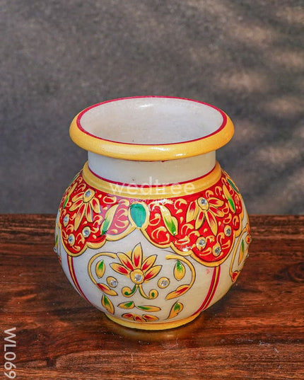 Marble Hand Painted Pot 4 Inch - Wl0699 Utilities