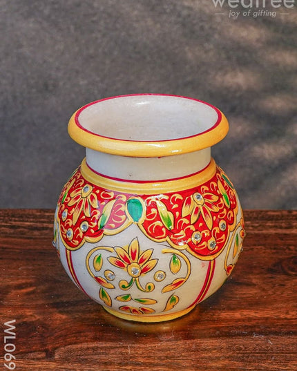 Marble Hand Painted Pot 4 Inch - Wl0699 Utilities