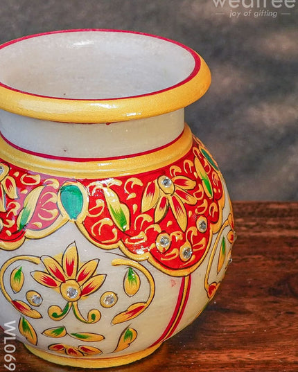 Marble Hand Painted Pot 4 Inch - Wl0699 Utilities