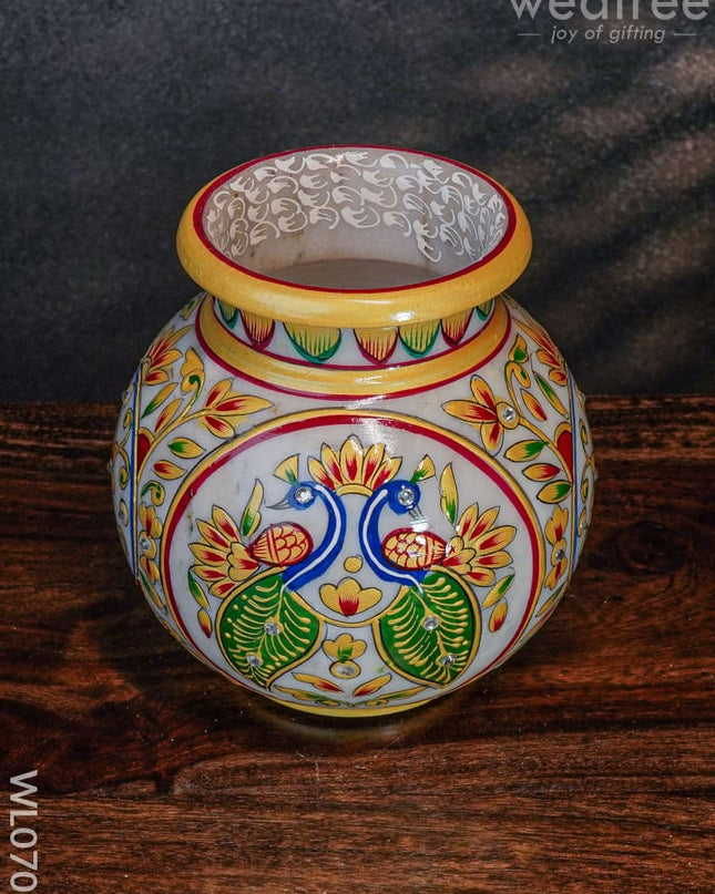 Marble Hand Painted Pot - Wl0707 Utilities