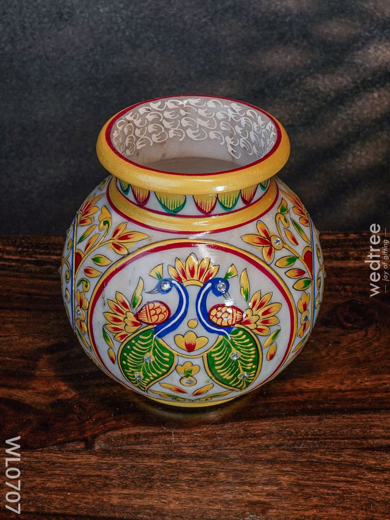 Marble Hand Painted Pot - Wl0707 Utilities