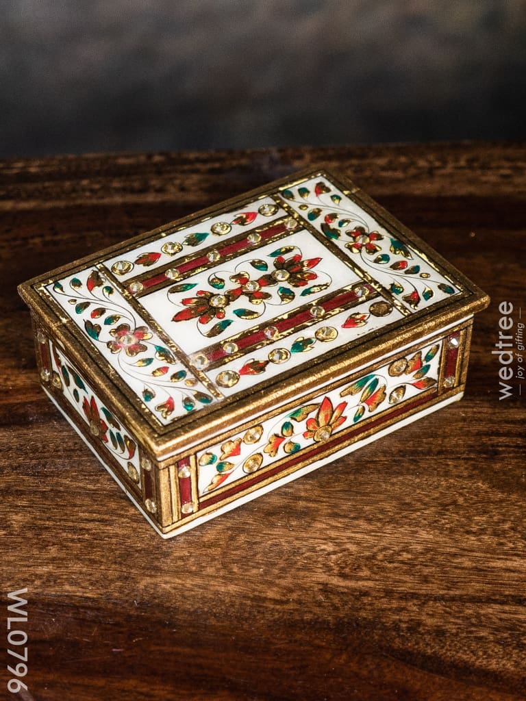 Marble Hand Painted Rectangle Box - Wl0796 Utilities