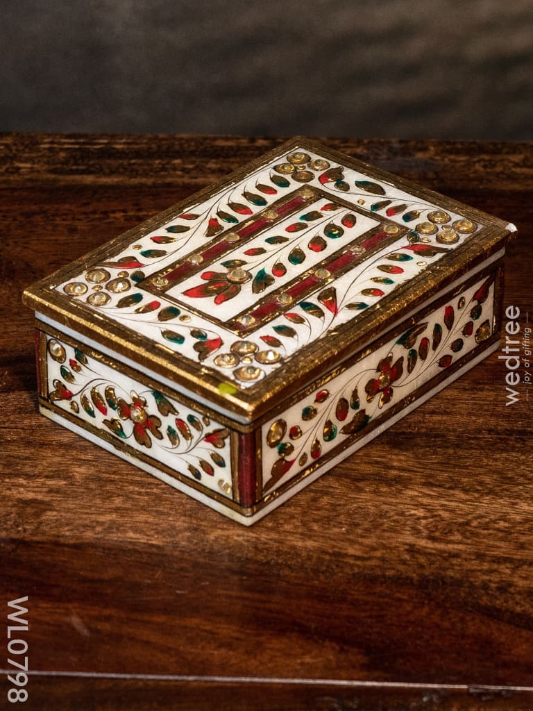 Marble Hand Painted Rectangle Box - Wl0798 Utilities