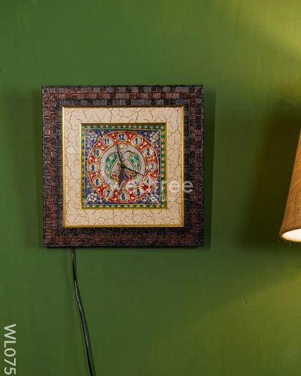 Marble Hand Painted Wall Clock With Frame Small - Wl0755 Decor