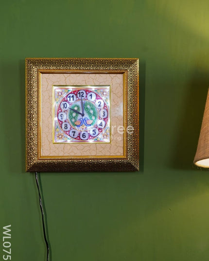Marble Hand Painted Wall Clock With Frame Small - Wl0755 Decor
