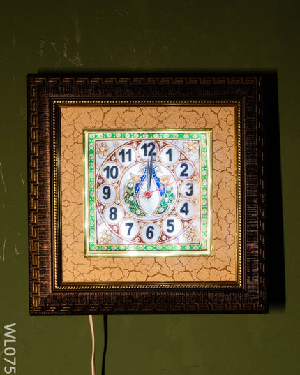 Marble Hand Painted Wall Clock With Frame Small - Wl0755 Decor