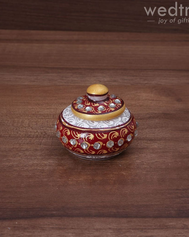 Marble Kumkum Holder - W3463 Kum Holders