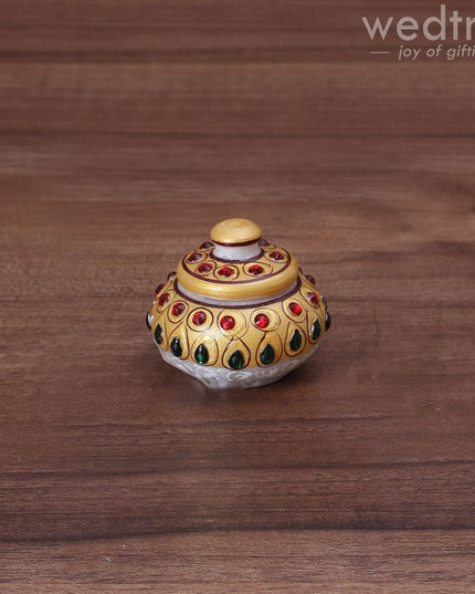 Marble Kumkum Holder - W3463 Kum Holders