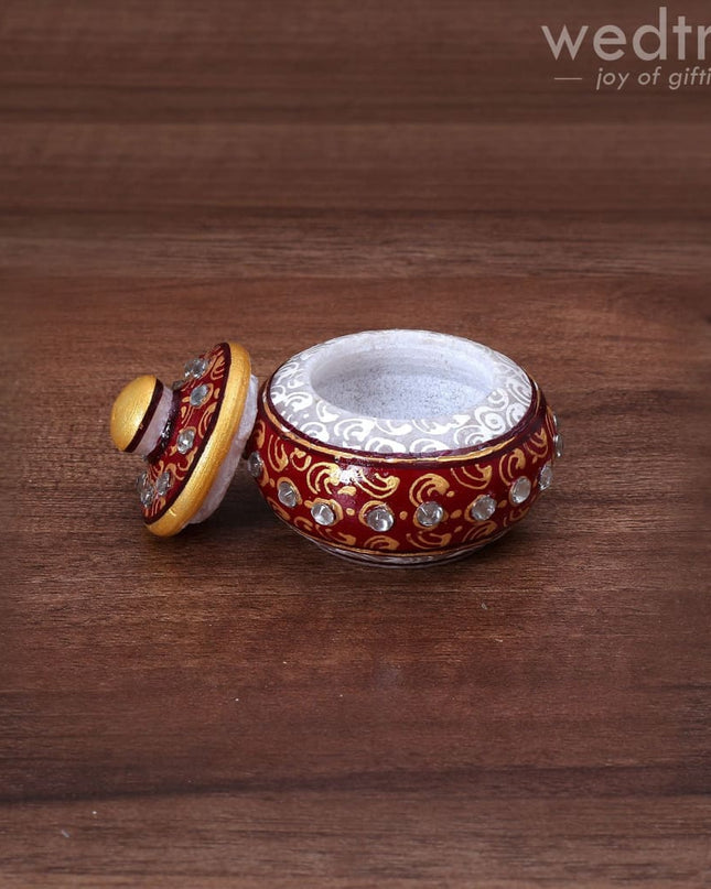Marble Kumkum Holder - W3463 Kum Holders