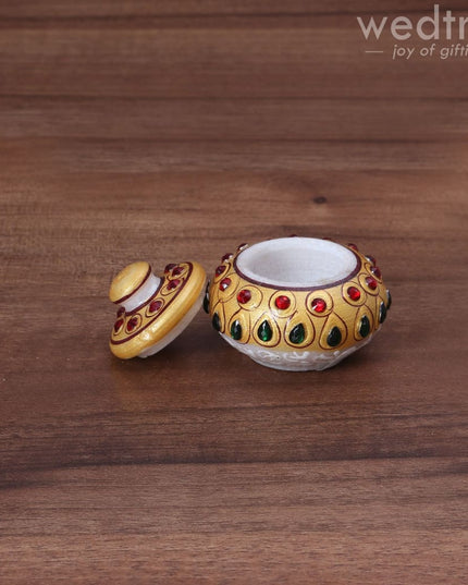 Marble Kumkum Holder - W3463 Kum Holders