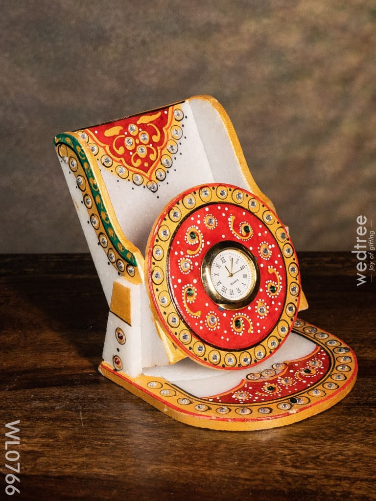 Marble Mobile Stand With Clock - Wl0766 Decor