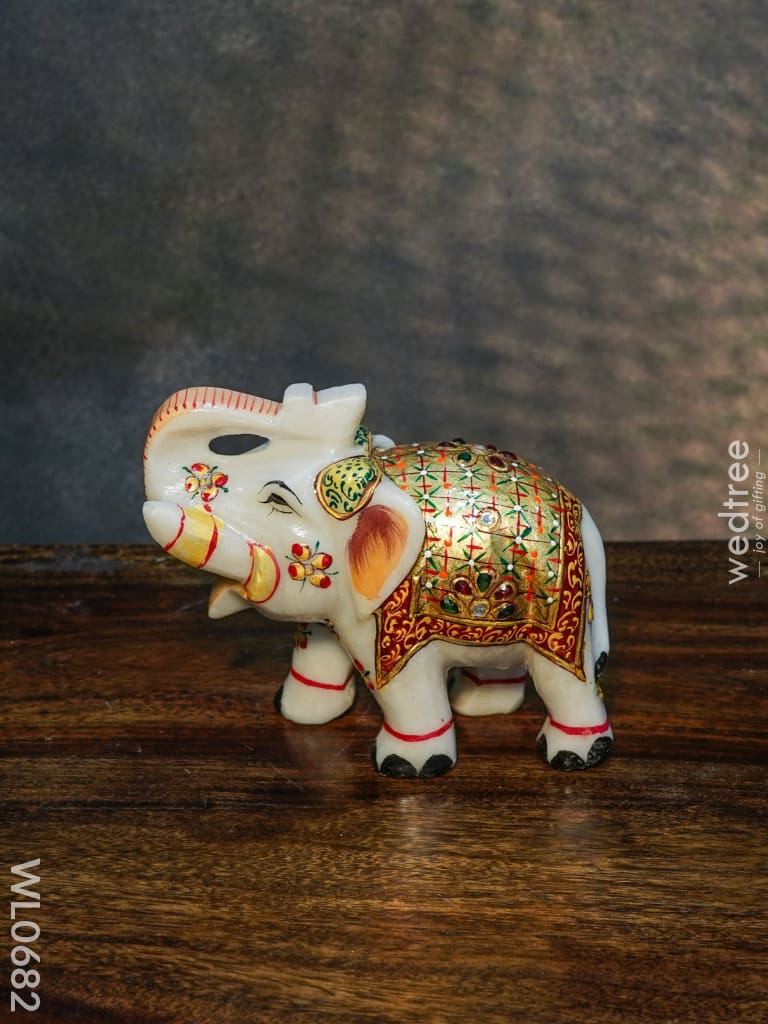 Marble Painted Elephant 4 Inch 1 Decor