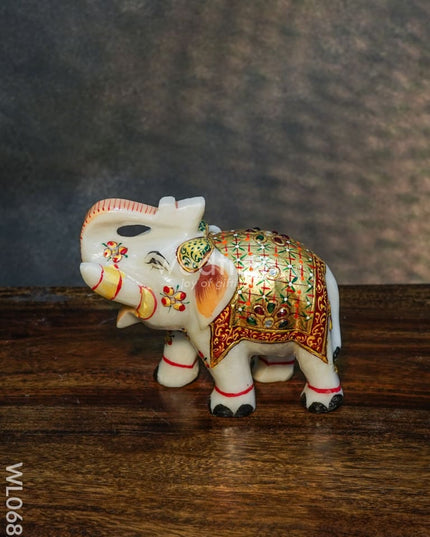 Marble Painted Elephant 4 Inch 1 Decor