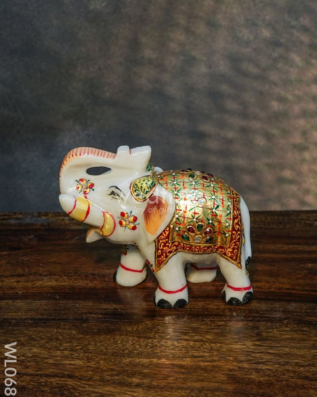 Marble Painted Elephant 4 Inch 1 Decor