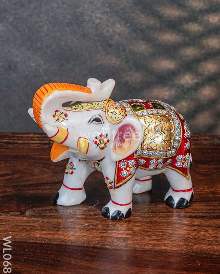 Marble Painted Elephant 4 Inch 2 Decor