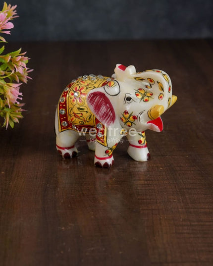 Marble Painted Elephant 4 Inch Decor