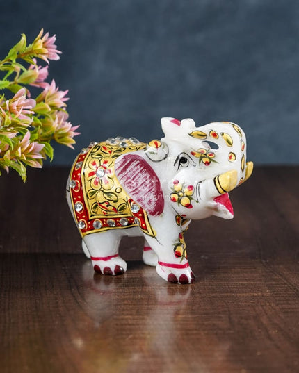Marble Painted Elephant 4 Inch Decor