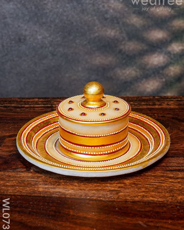Marble Round Tray With Box - Wl0739 Utilities