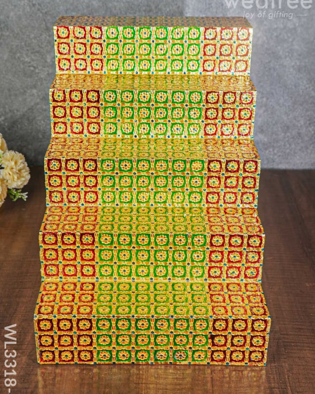 Decorative 5 Step Meenakari Golu Stand - Wl3318-4 / Diya Padi