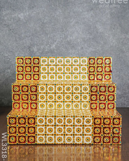 Decorative 3 Step Meenakari Golu Stand - Wl3318-1 / Diya Padi