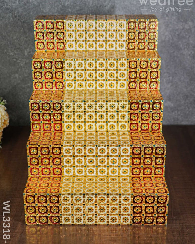 Decorative 5 Step Meenakari Golu Stand - Wl3318-3 / Diya Padi