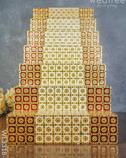 Decorative 7 Step Meenakari Golu Stand - Wl3318-5 / Diya Padi