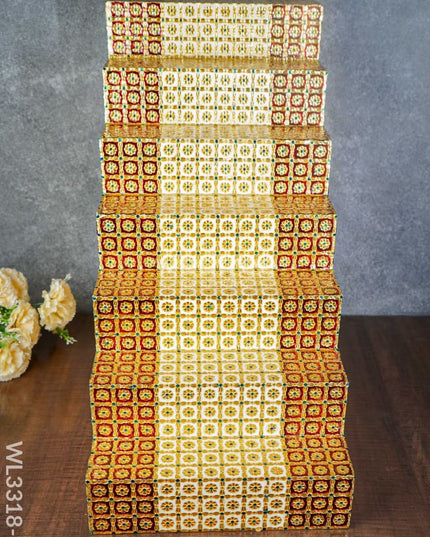 Decorative 7 Step Meenakari Golu Stand - Wl3318-5 / Diya Padi