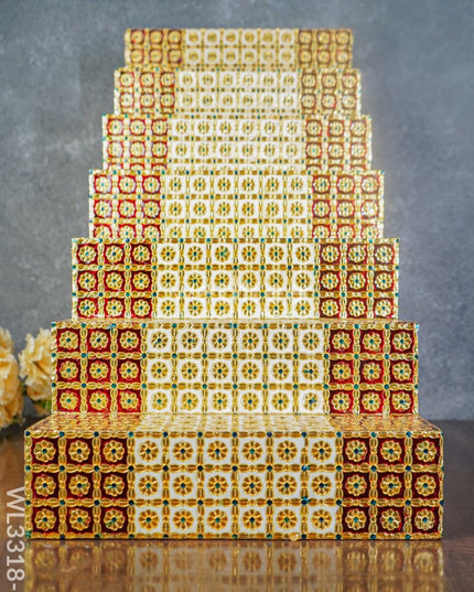 Decorative 7 Step Meenakari Golu Stand - Wl3318-5 / Diya Padi