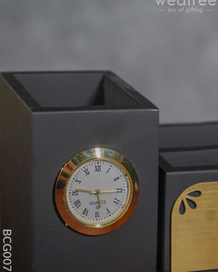 Mdf Pen Stand With Clock - Bcg0079 Organisers
