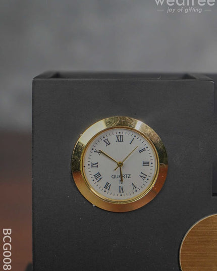 Mdf Pen Stand With Clock - Bcg0080 Organisers