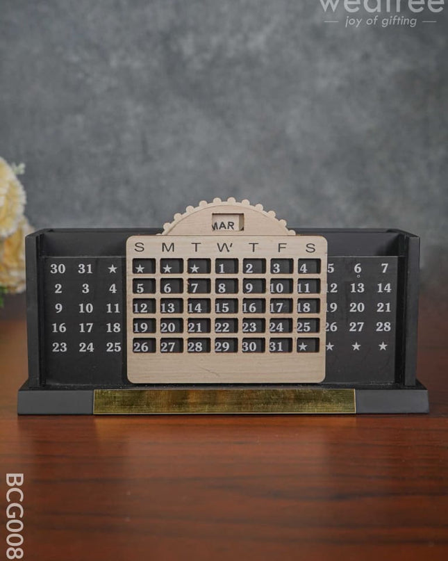 Mdf Pen Stand With Infinite Calender - Bcg0082 Organisers