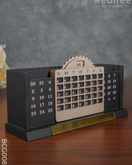 Mdf Pen Stand With Infinite Calender - Bcg0082 Organisers