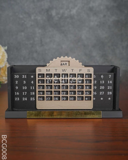 Mdf Pen Stand With Infinite Calender - Bcg0082 Organisers