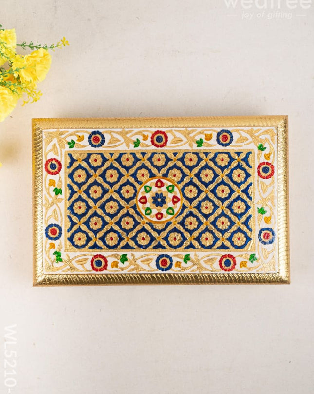 Meenakari Bajot - Floral Design - 10x15 inch - Blue - WL5210-2 - Meenakari Bajots & Manai