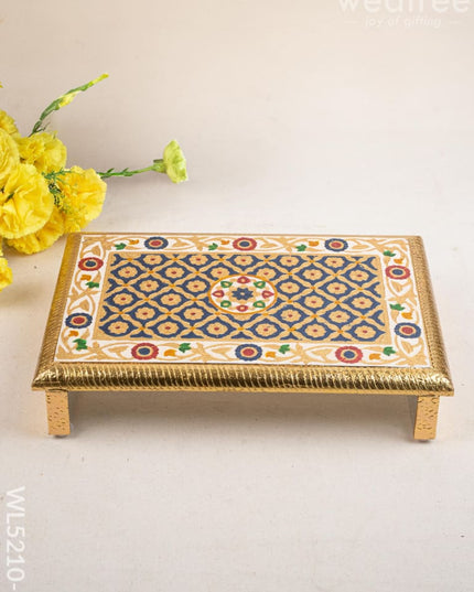 Meenakari Bajot - Floral Design - 10x15 inch - Blue - WL5210-2 - Meenakari Bajots & Manai