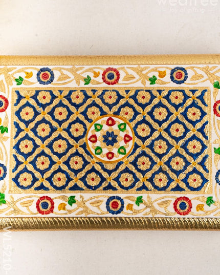 Meenakari Bajot - Floral Design - 10x15 inch - Blue - WL5210-2 - Meenakari Bajots & Manai