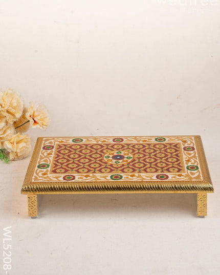 Meenakari Bajot - Floral Design - 10x15 inch - Red - WL5208-2 - Meenakari Bajots & Manai