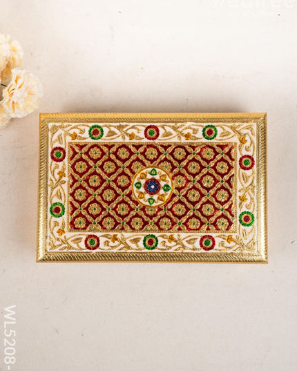 Meenakari Bajot - Floral Design - 10x15 inch - Red - WL5208-2 - Meenakari Bajots & Manai