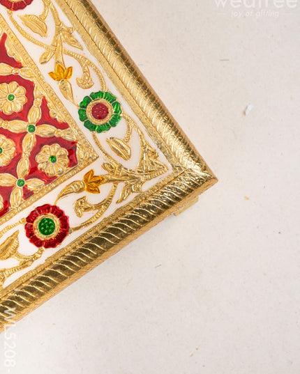 Meenakari Bajot - Floral Design - 10x15 inch - Red - WL5208-2 - Meenakari Bajots & Manai