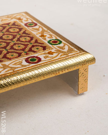 Meenakari Bajot - Floral Design - 10x15 inch - Red - WL5208-2 - Meenakari Bajots & Manai
