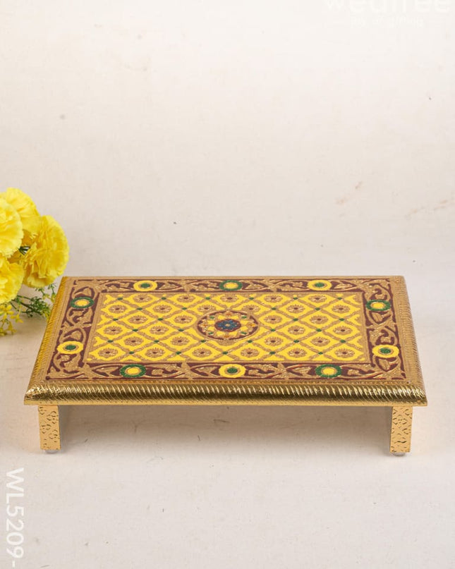 Meenakari Bajot - Floral Design - 10x15 inch - Yellow - WL5209-2 - Meenakari Bajots & Manai