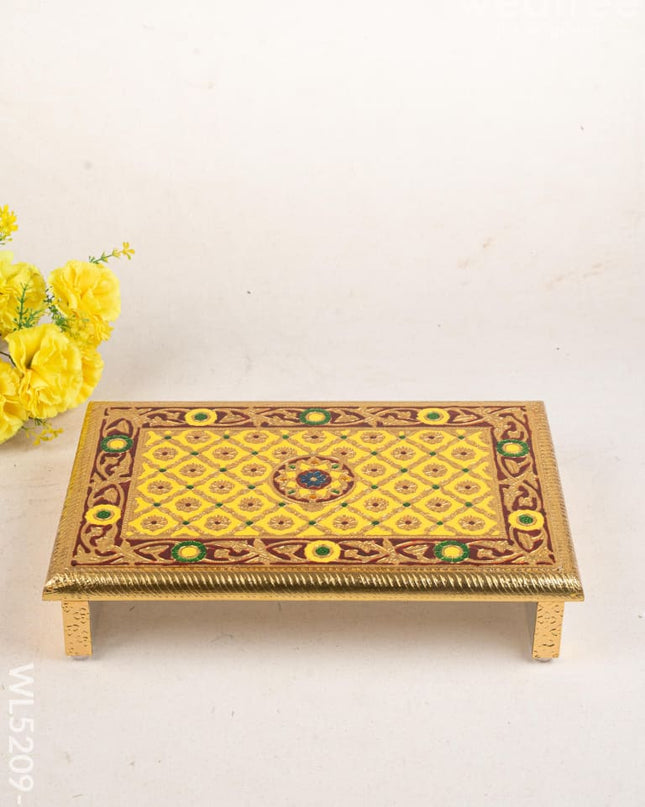 Meenakari Bajot - Floral Design - 10x15 inch - Yellow - WL5209-2 - Meenakari Bajots & Manai