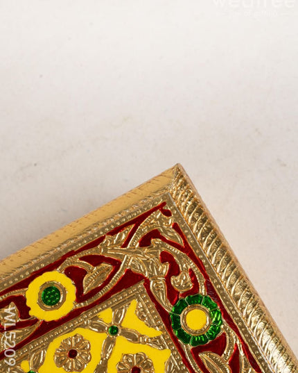 Meenakari Bajot - Floral Design - 10x15 inch - Yellow - WL5209-2 - Meenakari Bajots & Manai
