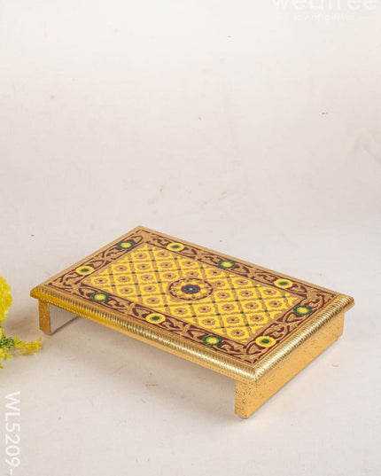 Meenakari Bajot - Floral Design - 10x15 inch - Yellow - WL5209-2 - Meenakari Bajots & Manai