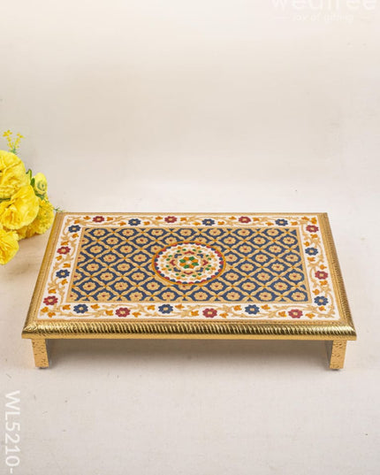 Meenakari Bajot - Floral Design - 12x18 inch - Blue - WL5210-3 - Meenakari Bajots & Manai