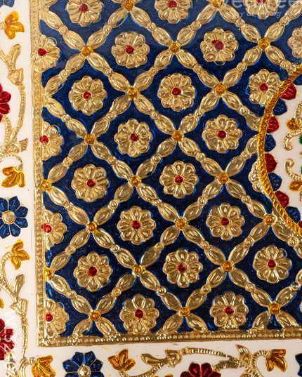Meenakari Bajot - Floral Design - 12x18 inch - Blue - WL5210-3 - Meenakari Bajots & Manai