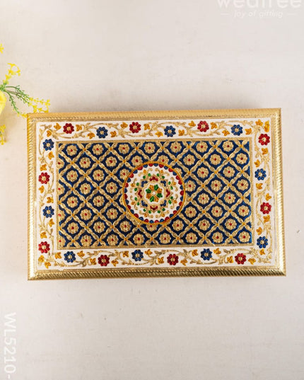 Meenakari Bajot - Floral Design - 12x18 inch - Blue - WL5210-3 - Meenakari Bajots & Manai